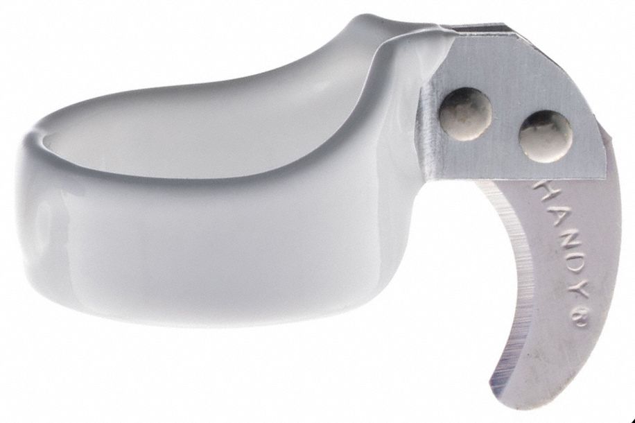 HANDY, 4 cm Overall Lg, Steel, Ring Knife 783H33OVWhite15 Grainger
