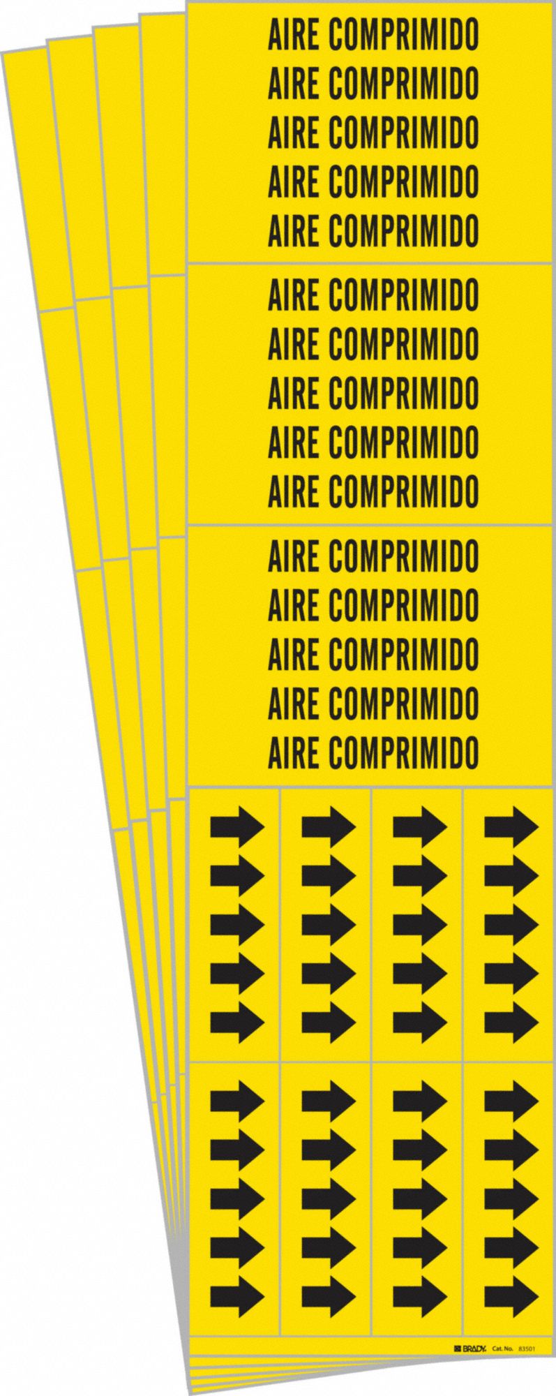 Pipe Marker, Adhesive, 2-1/4"H, 2-3/4"W, PK5