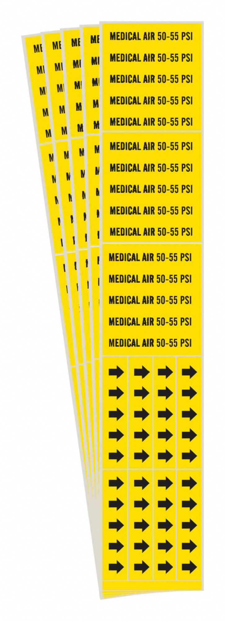 Pipe Marker, Adhesive, 2-1/4"H, 2-3/4"W, PK5