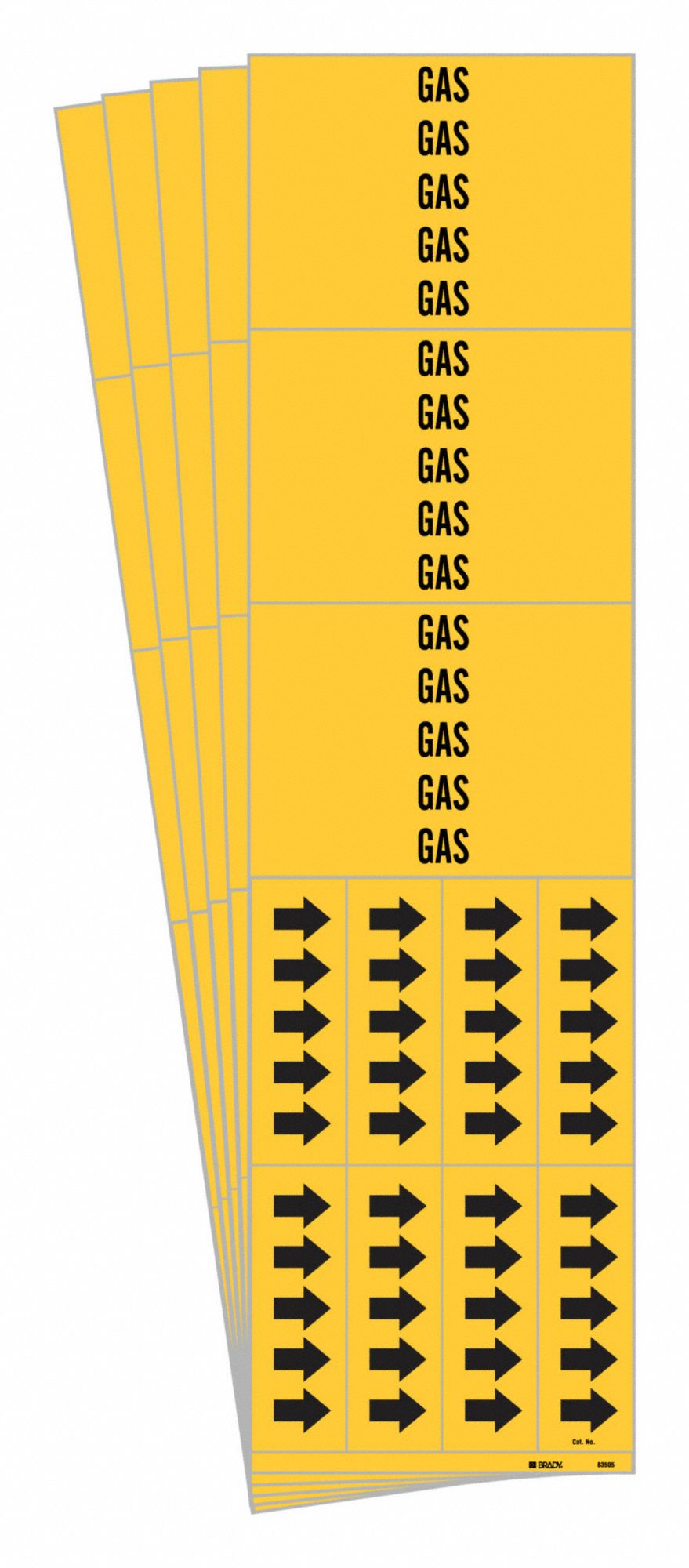 Pipe Marker, Pipe Marker Legend Gas, Fits Pipe O.D. 3/4 in and Smaller ...