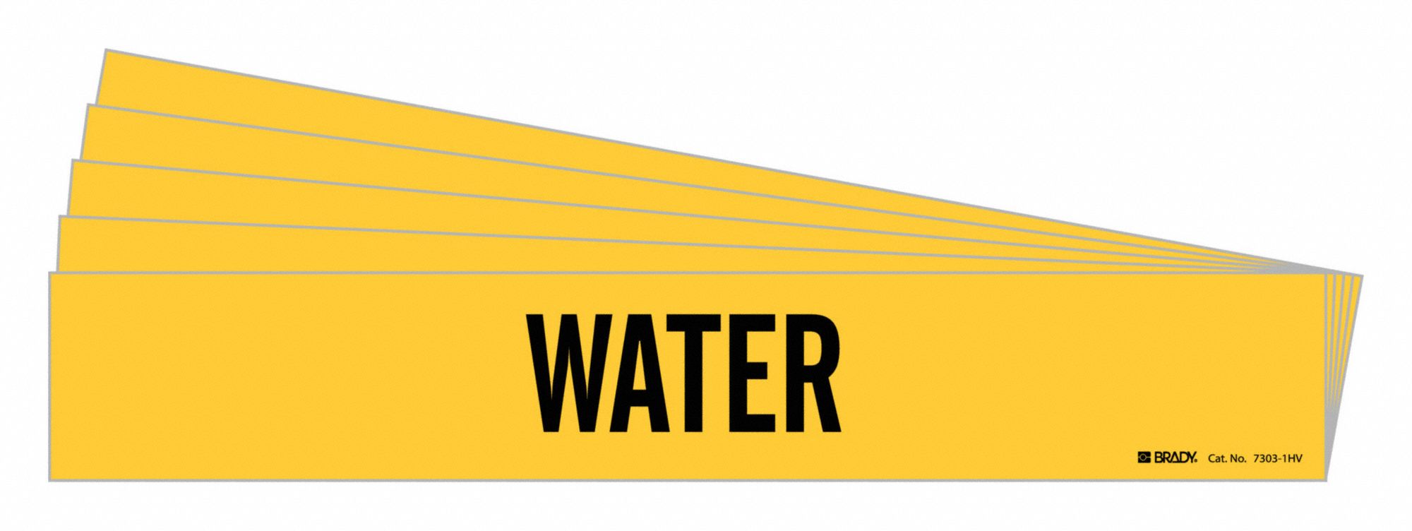 Pipe Marker, Adhesive, 4"H, 24"W, Yellow, PK5