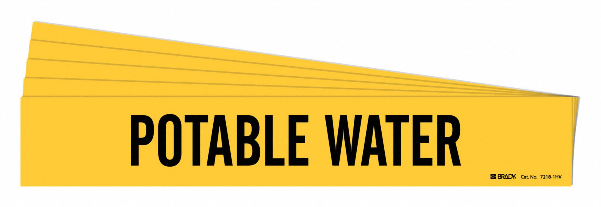 Pipe Marker, Adhesive, 4"H, 24"W, Yellow, PK5