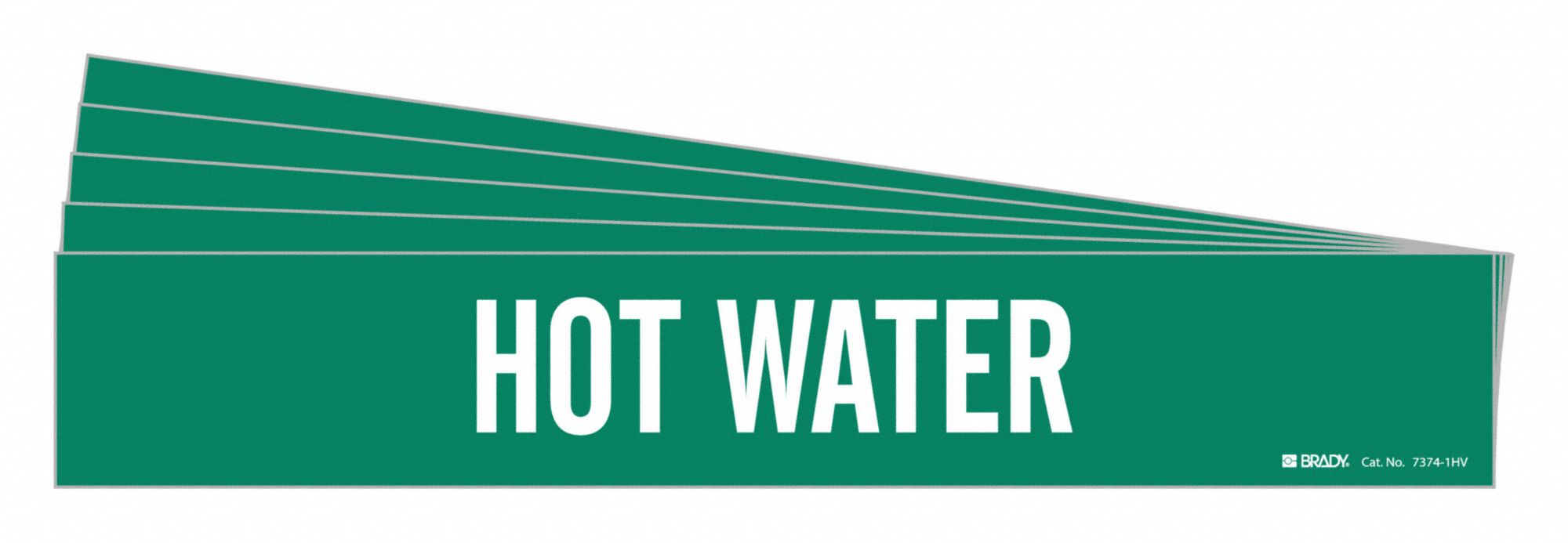 Pipe Marker, Adhesive, 4"H, 24"W, Green, PK5
