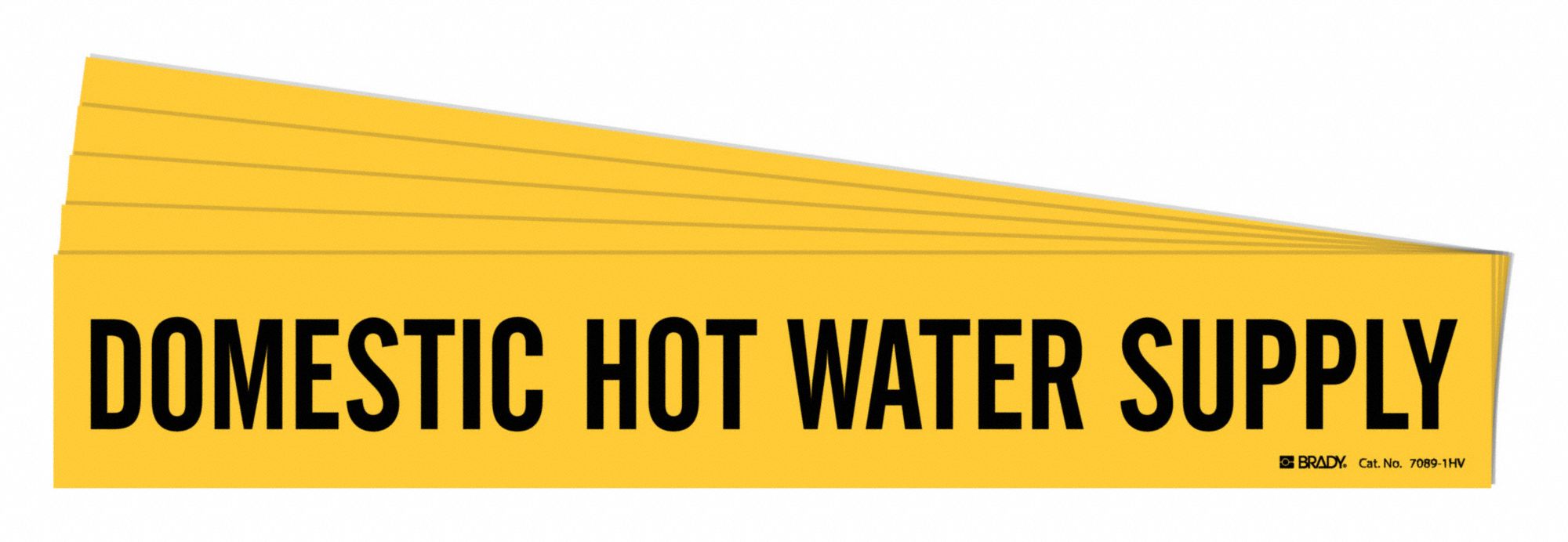 Pipe Marker, Adhesive, 4"H, 24"W, Yellow, PK5