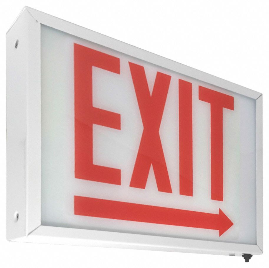 BIG BEAM Slim Chicago Exit Sign - Single Face: Emergency Battery Backup ...