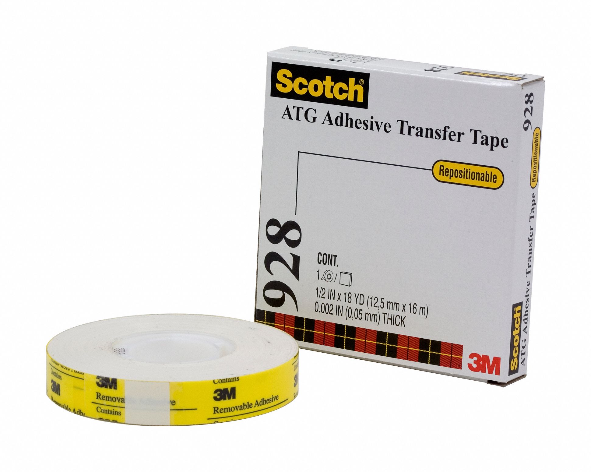 Transfer Tape: 3/4 in Wd, 36 yd Lg, 2 mil Thick, Kraft Paper, Acrylic, White, UV-Resistant