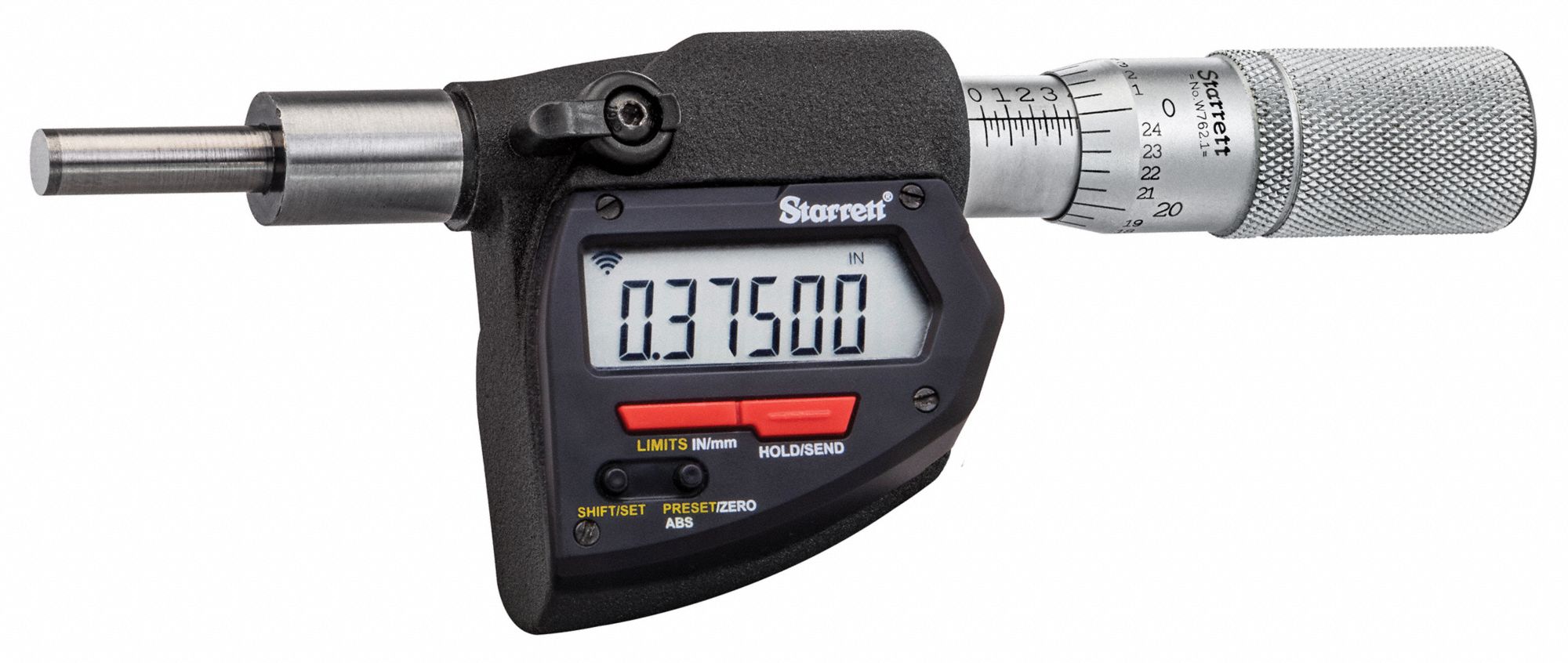 WIRELESS DIGITAL MICROMETER HEAD, 0 IN TO 2 IN/0 TO 5MM RANGE, DIGITAL, LCD