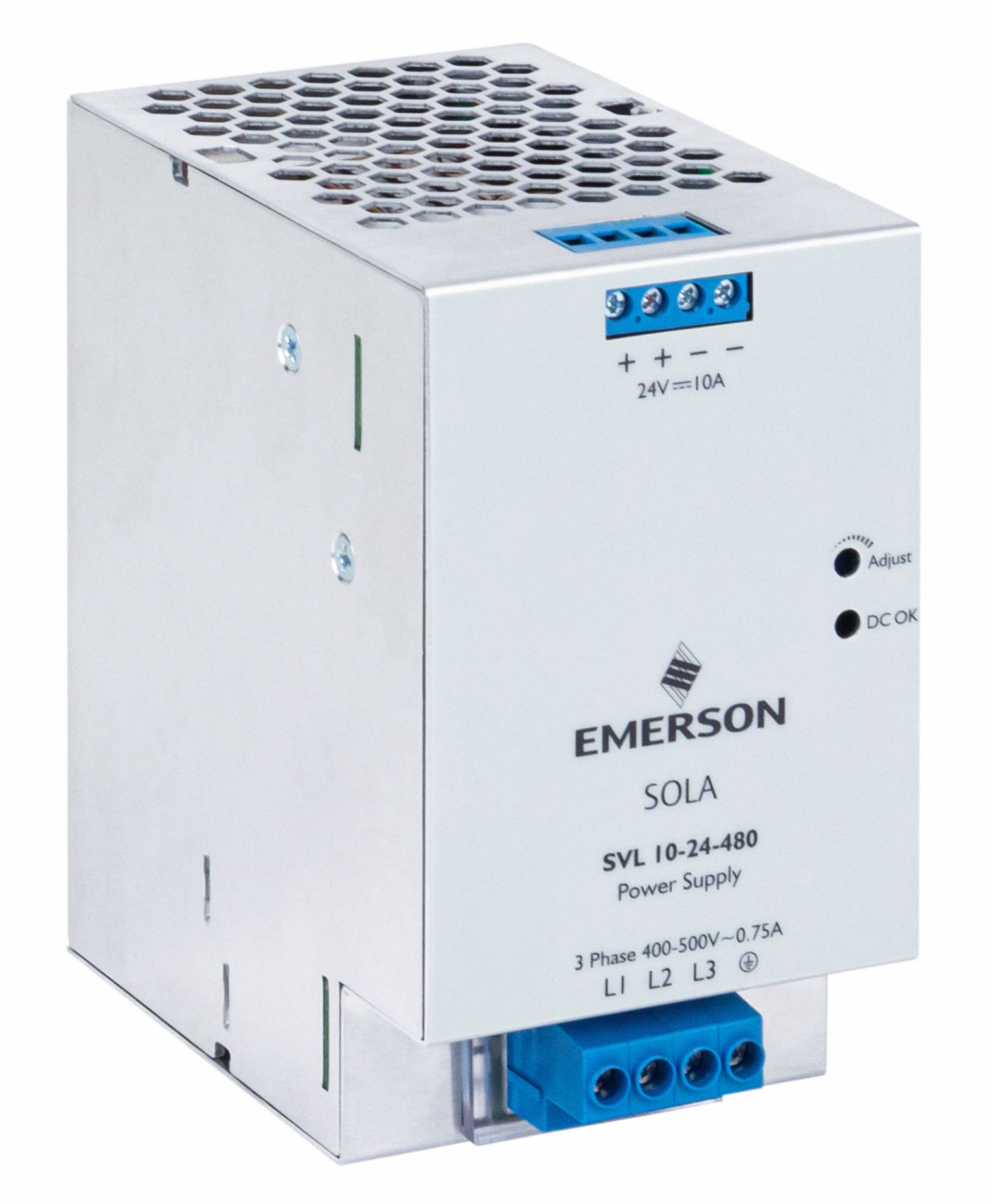 DC Power Supply: DIN Rail, 240 W Output Power - Rated, 10 A Current - Output, Three Phase