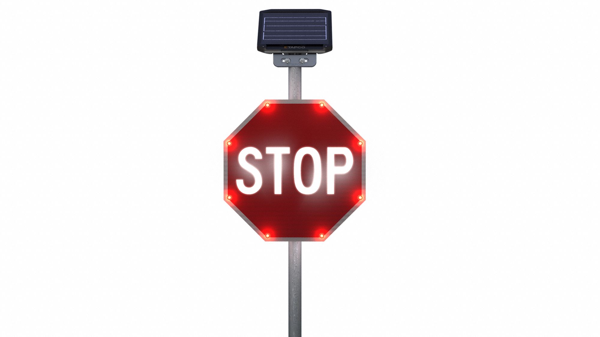 Internally Illuminated LED Traffic Sign: 30 in x 30 in Nominal Sign Size, Aluminum, 0.08 in Thick