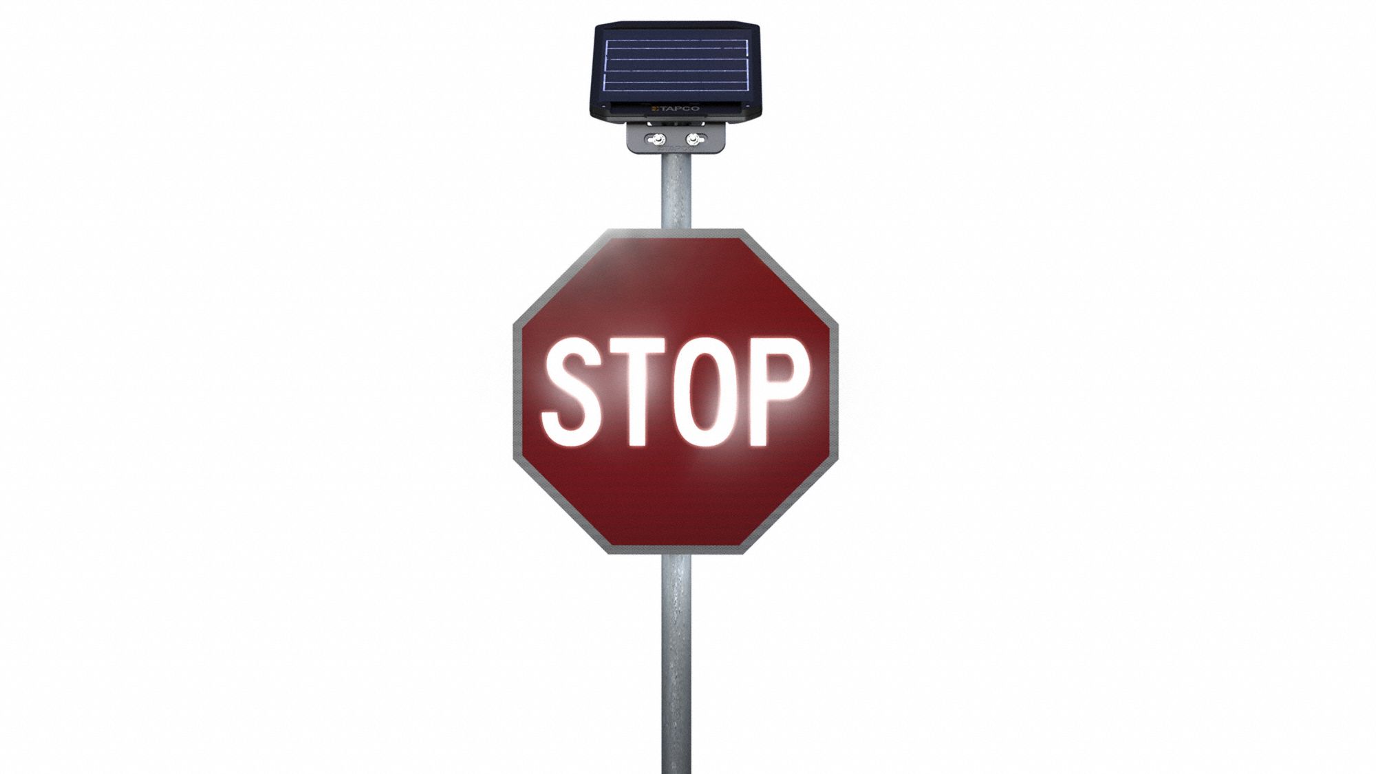 Internally Illuminated LED Traffic Sign: 30 in x 30 in Nominal Sign Size, Aluminum, 0.08 in Thick