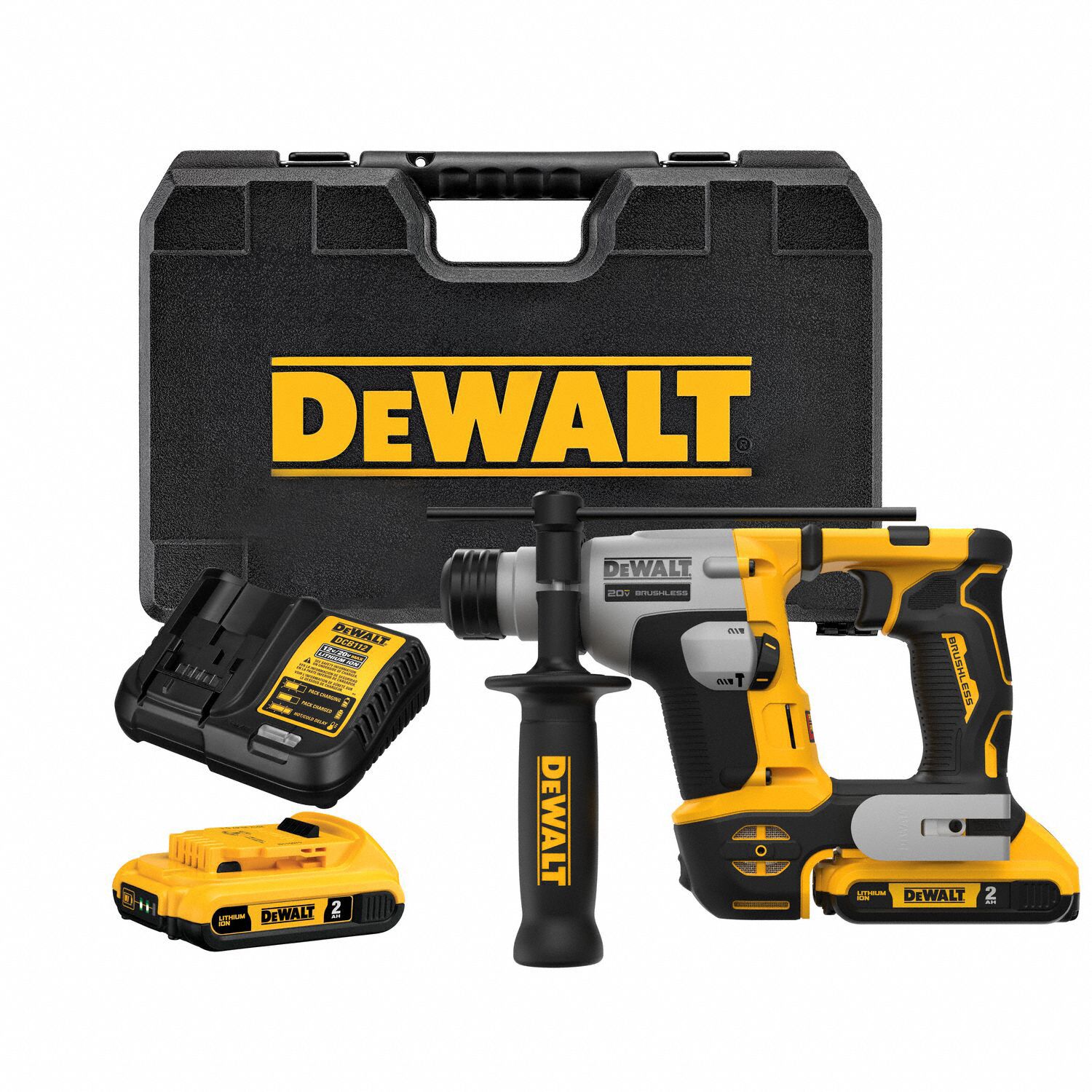 DEWALT, LShape, 20 V, Cordless Rotary Hammer Kit 783RW9DCH172D2 Grainger