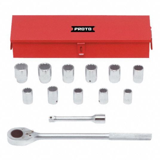 PROTO, 3/4 in Drive Size, 13 Pieces, Socket Set 783RY8J55100A Grainger