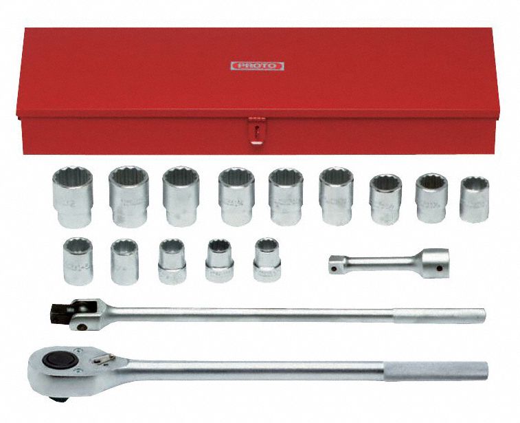SOCKET SET,CHROME,1 IN DRIVE SIZE