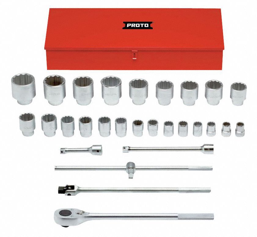pi0129(=^・・^=) PROTO, 1 in Drive Size, 29 Pieces, Socket Set - 783RZ6