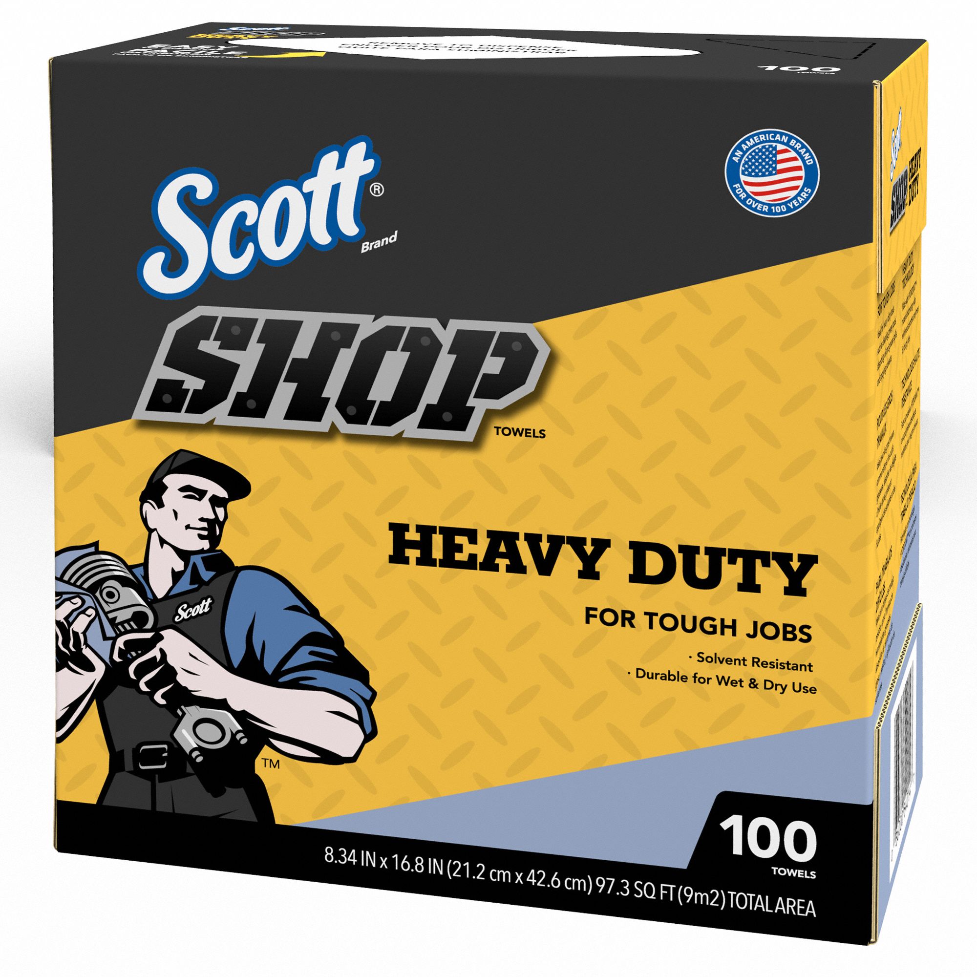 Dry Wipe: Dispenser Box, Heavy Absorbency, Excellent Wet Strength, 10 PK