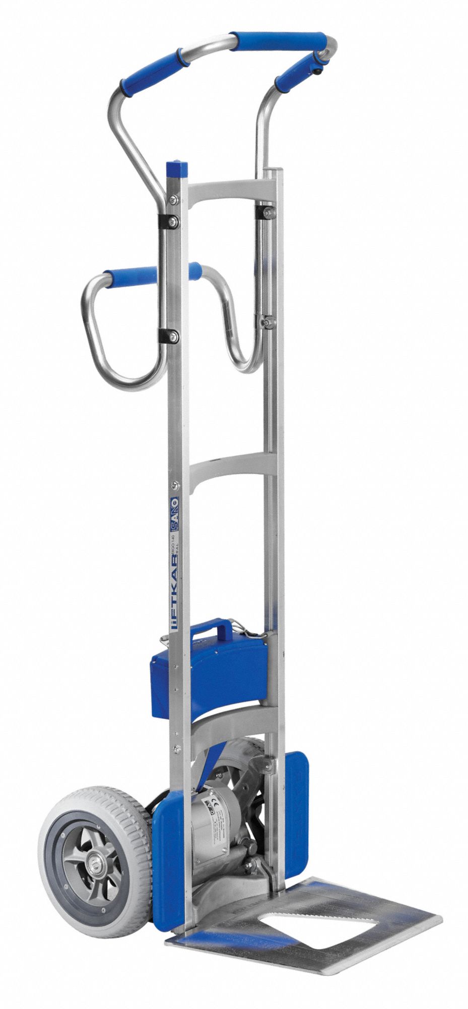 Stair Climbing Hand Truck: 375 lb Load Capacity, 16.5 in x 13.4 in, Flat-Free