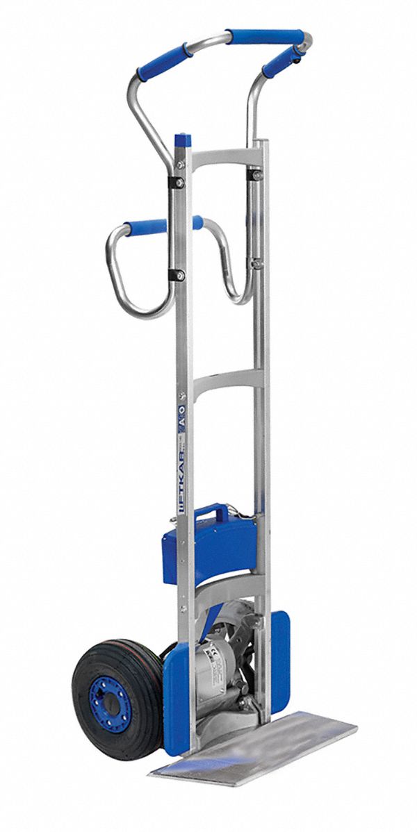 Stair Climbing Hand Truck: 240 lb Load Capacity, 17.7 in x 7.5 in, Pneumatic