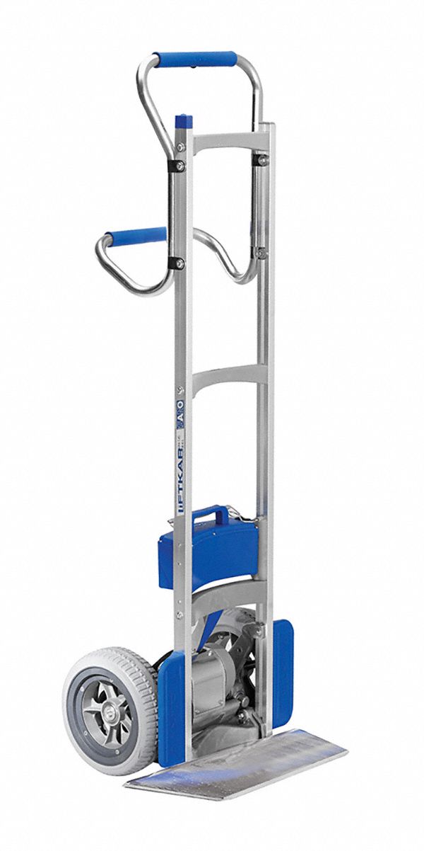 Stair Climbing Hand Truck: 375 lb Load Capacity, 17.7 in x 7.5 in, Flat-Free
