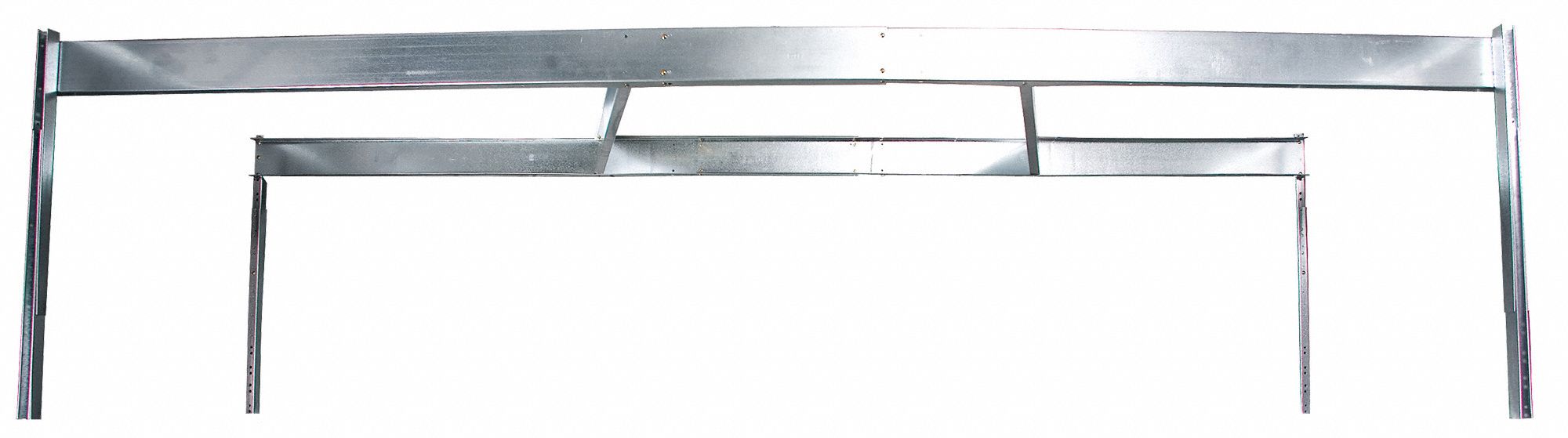 Wide Shelf Frame: 118 1/8 in x 29 3/4 in x 35 3/4 in, Gray, Steel, 1 Shelves