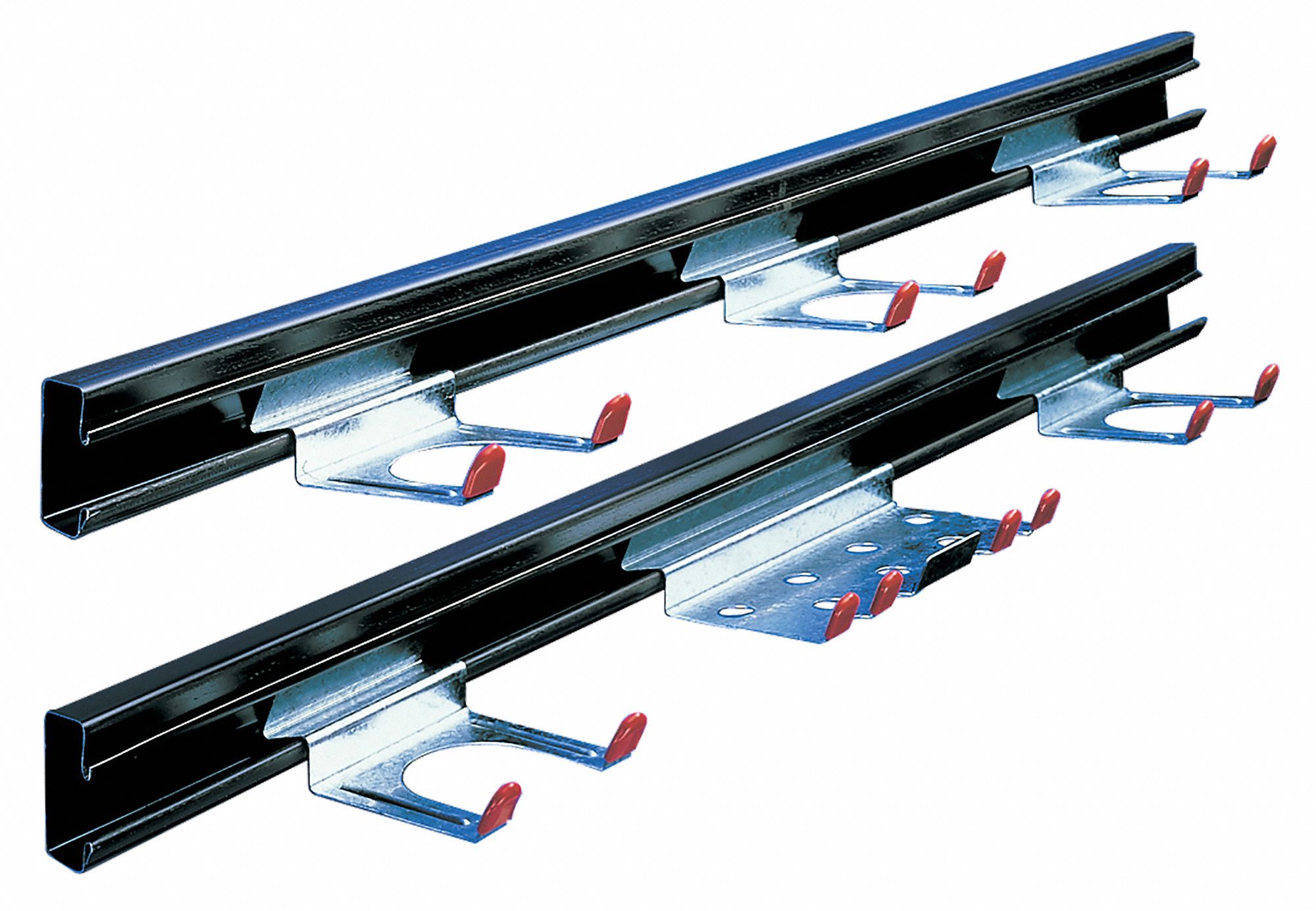 Tool Hanger: 51 in x 3 1/4 in x 1 7/8 in, Gray, Steel, 1 Shelves