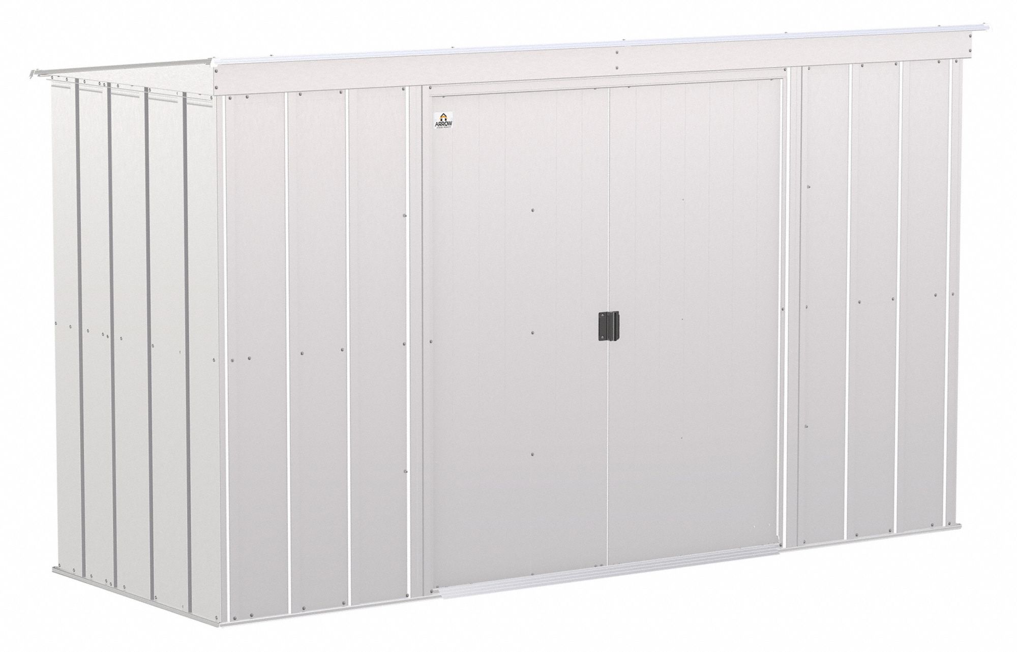 Storage Shed: 124 in W x 47 in D x 71 in H, 197 cu ft, Gray