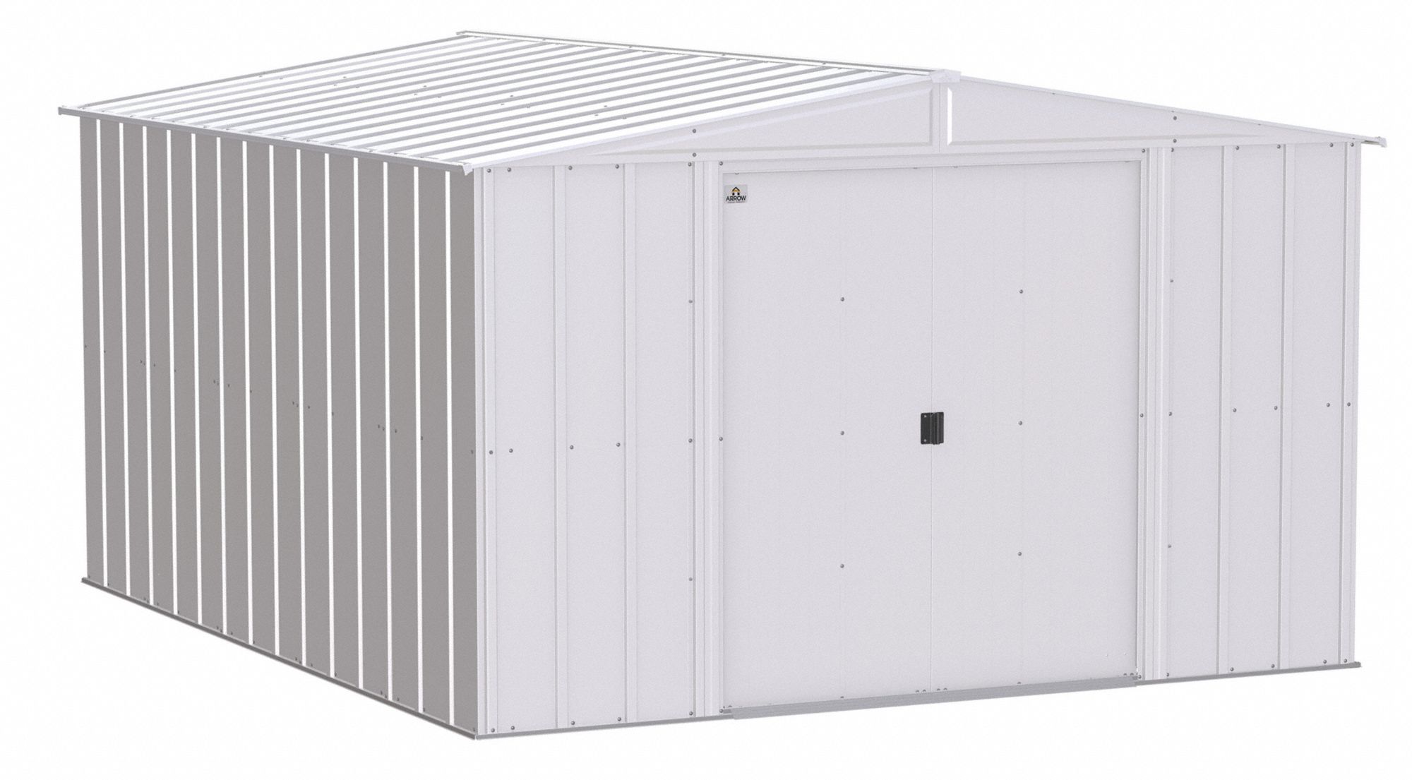 Storage Shed: 123 in W x 146 in D x 76 in H, 674 cu ft, Gray