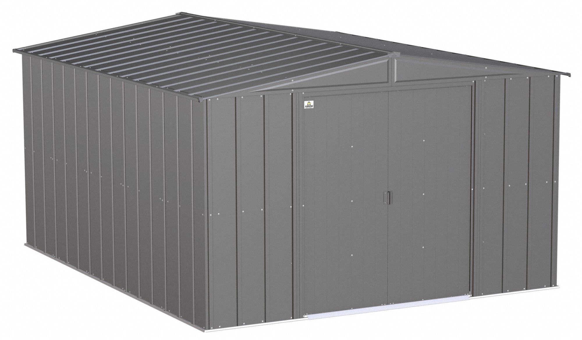 Storage Shed: 123 in W x 146 in D x 76 in H, 674 cu ft, Gray