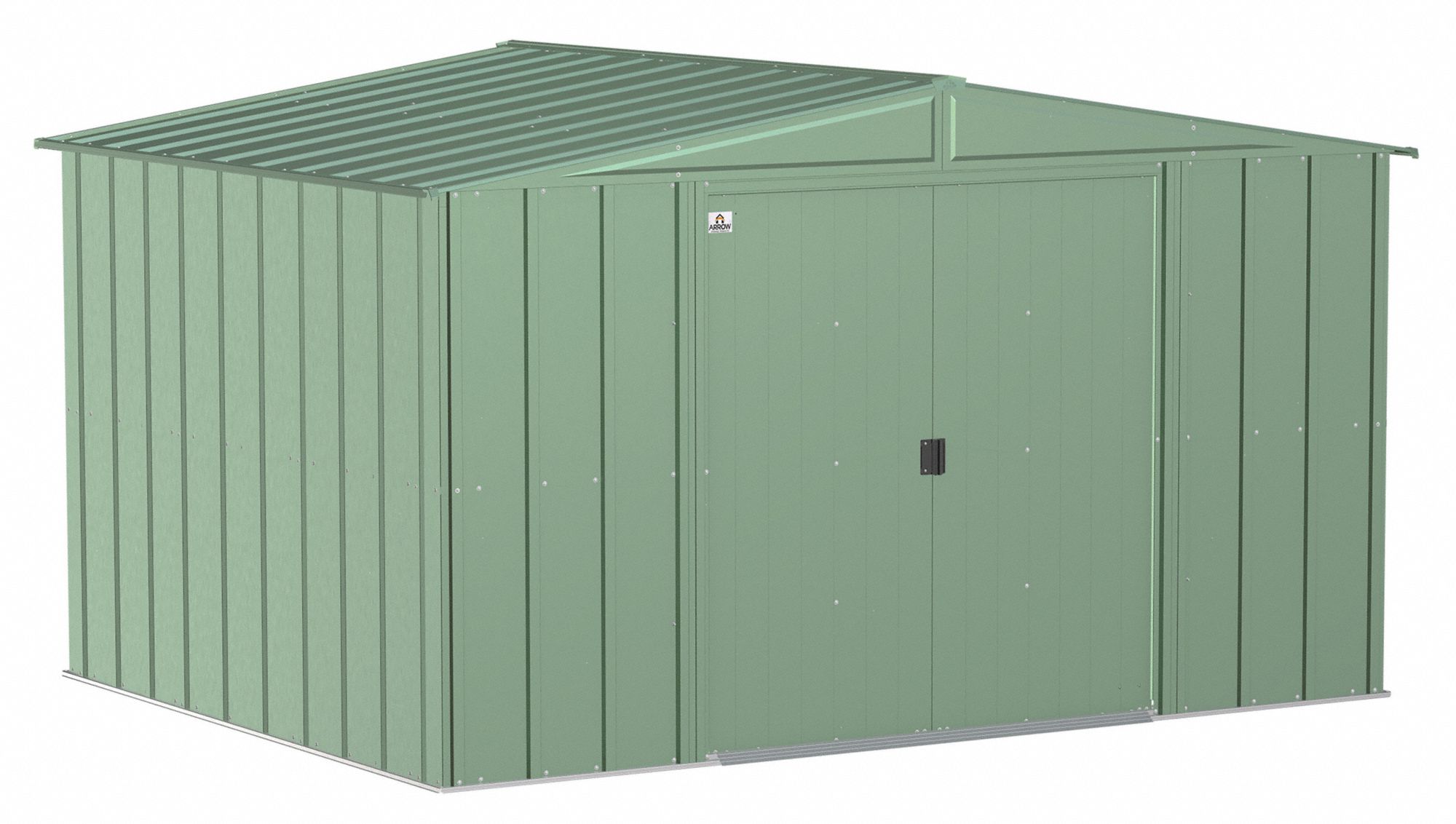 Storage Shed: 123 in W x 95 in D x 76 in H, 432 cu ft, Green, 118 1/4 in L x 90 in D x 74 5/8 in H