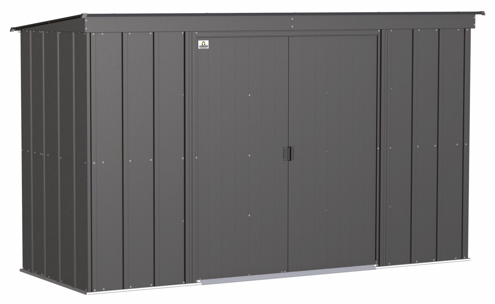 Storage Shed: 124 in W x 47 in D x 71 in H, 197 cu ft, Gray