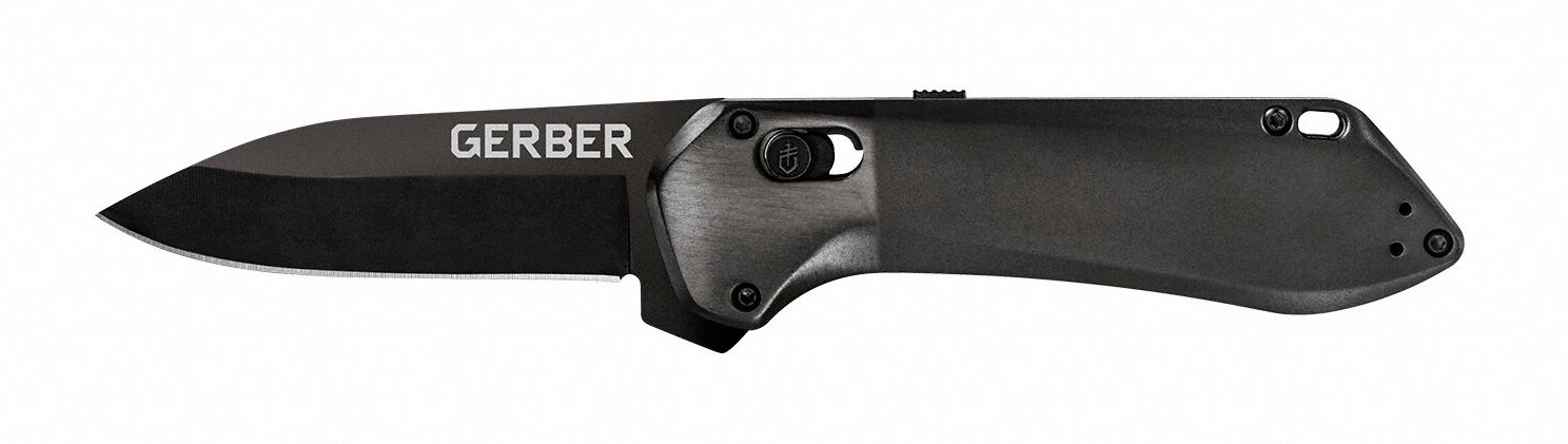 Folding Knife: 2 3/4 in Blade Lg, 4 in Closed Lg, 7 in Overall Lg, Aluminum, Straight