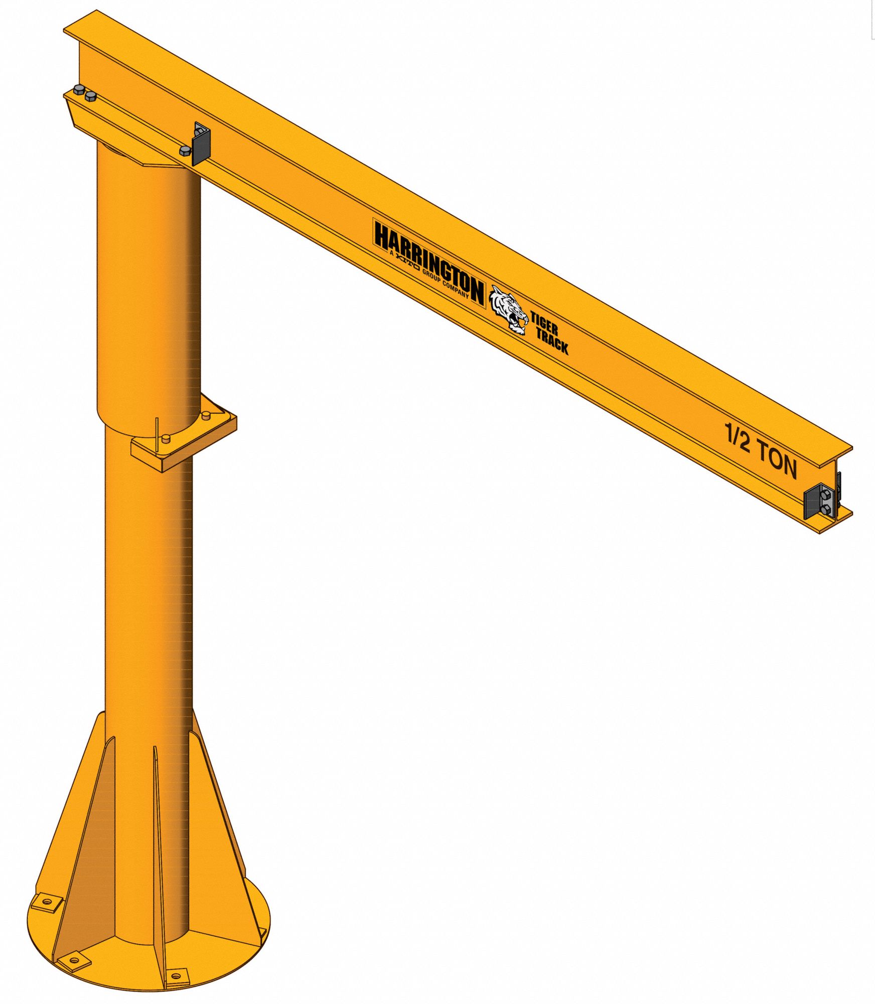 Light Duty Foundationless Jib Crane: 500 lb Capacity, 14 ft Reach, 360° Swivel Angle