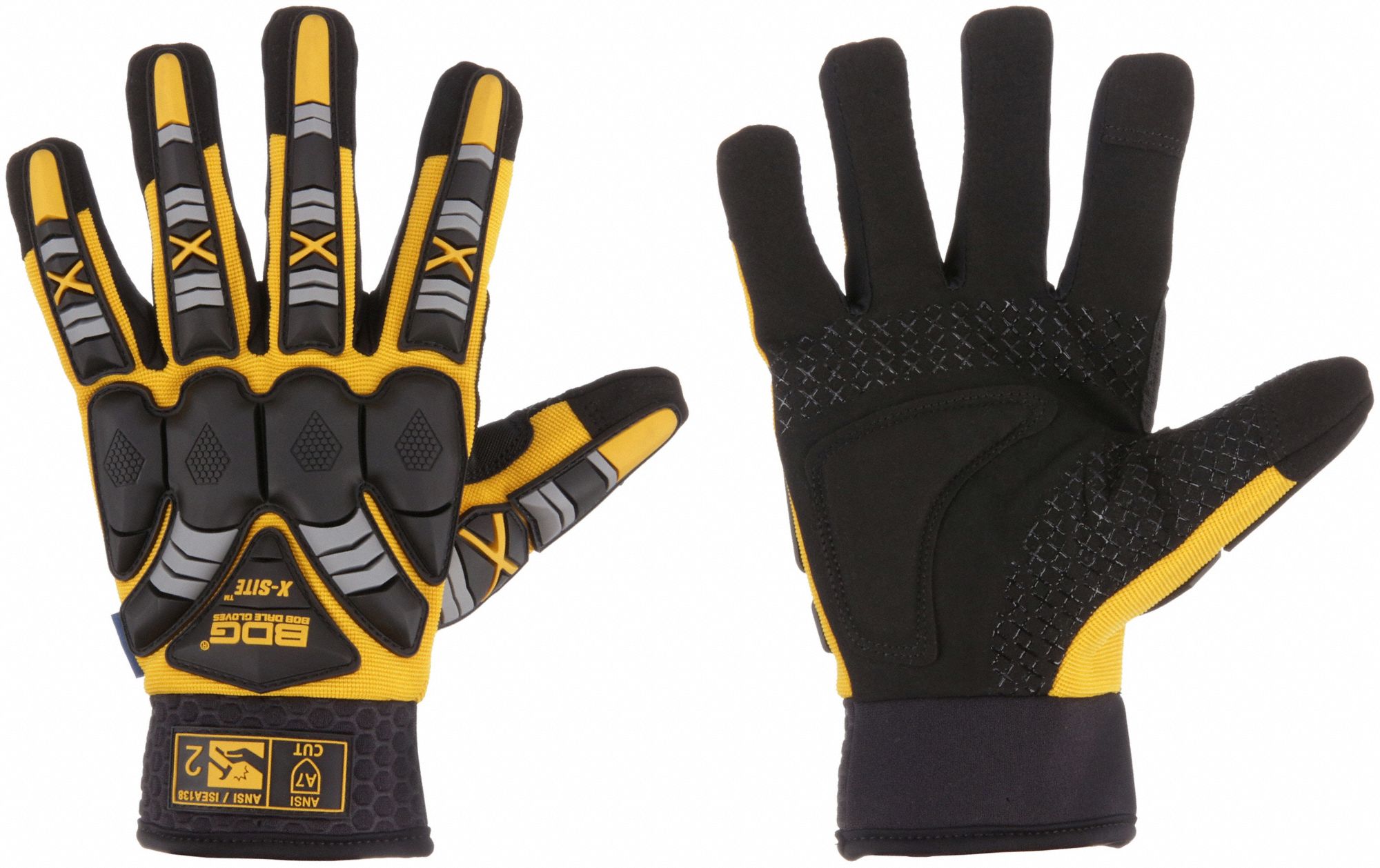 Mechanics Gloves: M ( 8 ), Mechanics Glove, Synthetic Leather with Silicone Grip, Full, 1 PR