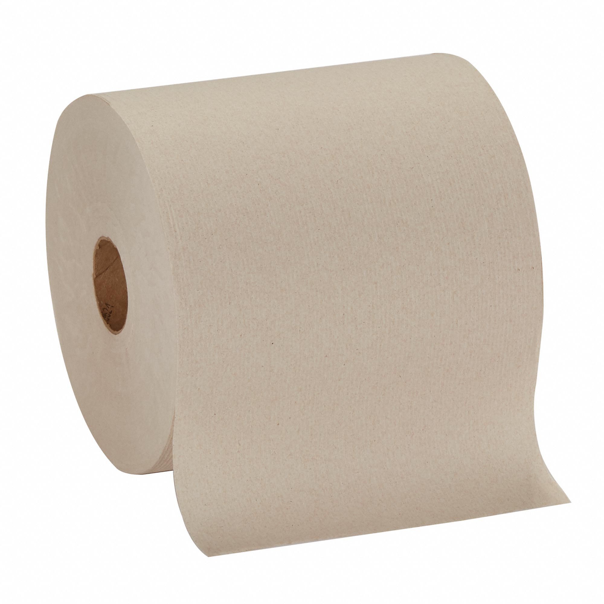 Paper Towel Roll: Brown, 7 3/4 in Roll Wd, 1,000 ft Roll Lg, 2 in Core Dia., 6 PK