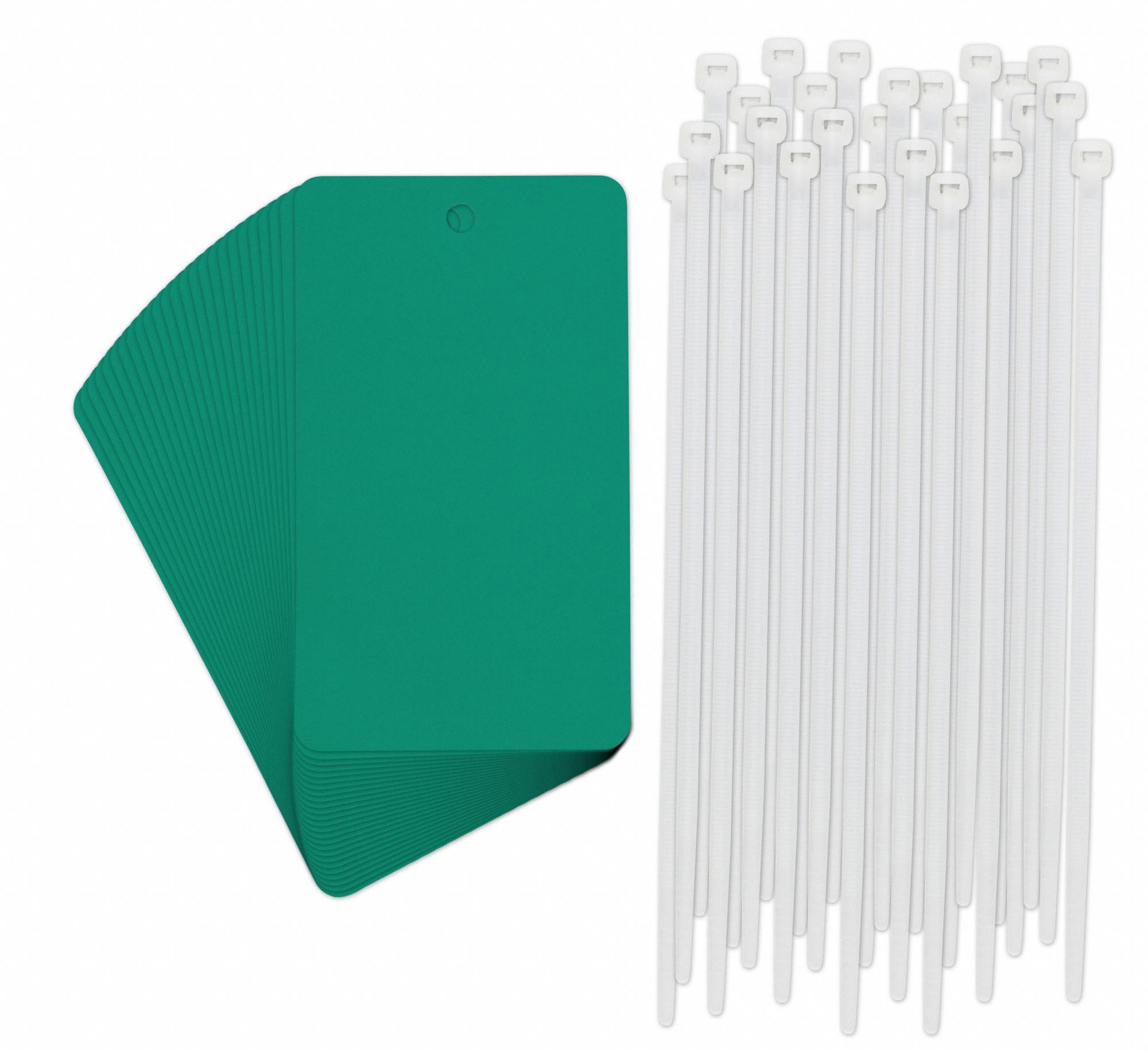 Tag, Rectangle, Green, 5" H, 3" W, PK25