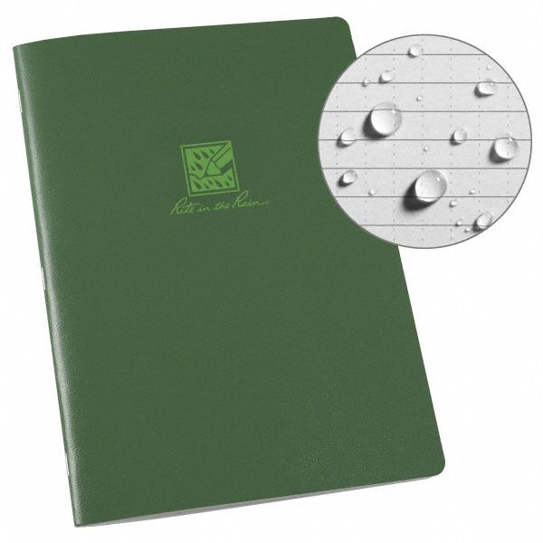 STAPLED NOTEBOOK,6 5/8 X 8 1/2 IN,GREEN