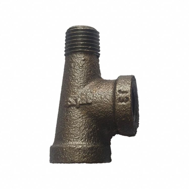 Street Tee: Malleable Iron, 1/4 in x 1/4 in x 1/4 in Fitting Pipe Size, Class 150, 50.5 mm Lg