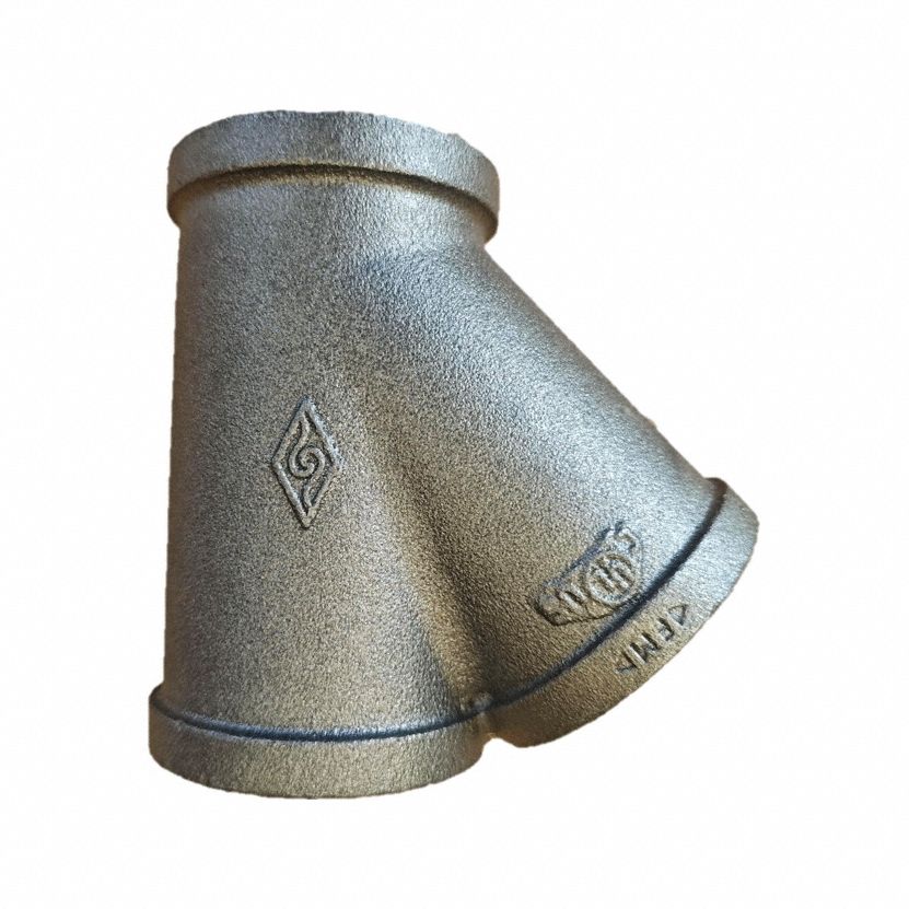 Wye: Malleable Iron, 2 in x 2 in x 2 in Fitting Pipe Size, Female NPT x Female NPT x Female NPT