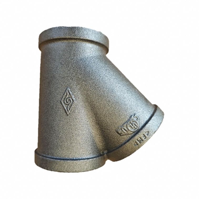 Wye: Malleable Iron, 3 in x 3 in x 3 in Fitting Pipe Size, Female NPT x Female NPT x Female NPT
