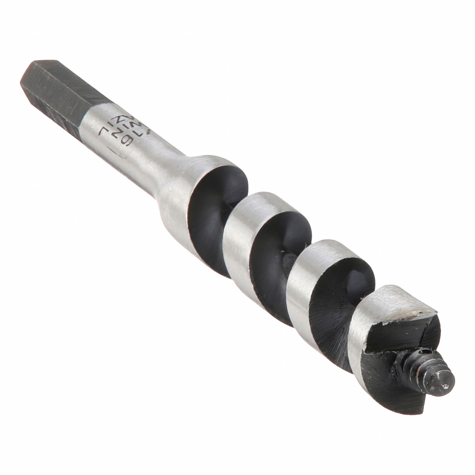 Auger Bits: 11/16 in Drill Bit Size, 7 1/2 in Overall Lg, Hex Shank, 5/16 in Shank Hex Size