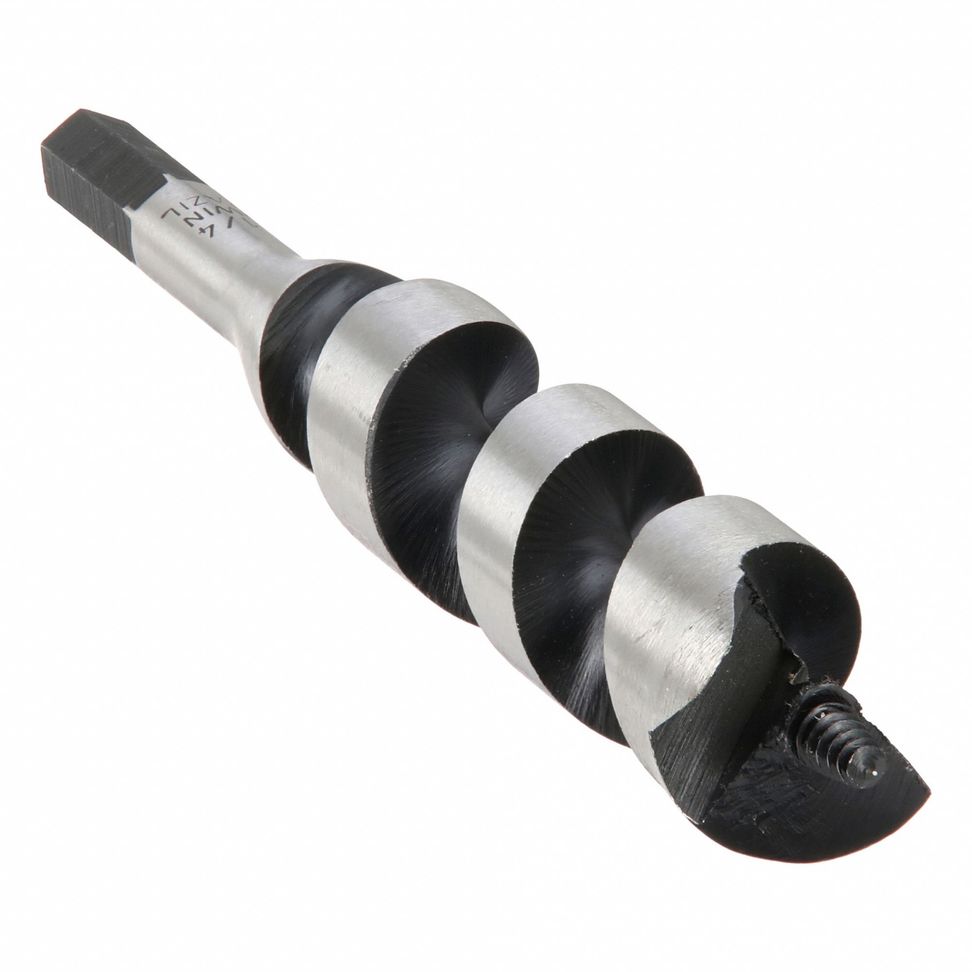 Auger Bits: 1 1/4 in Drill Bit Size, 7 1/2 in Overall Lg, Hex Shank, 7/16 in Shank Hex Size