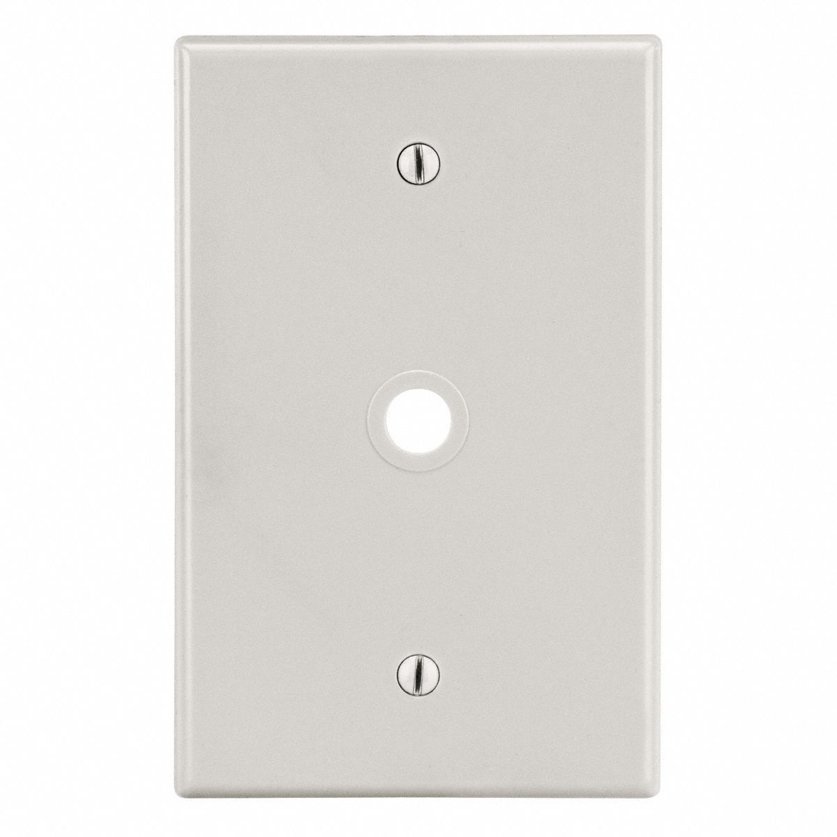 Opening Wall Plate, .406": Single Circular Opening, Plastic, Light Almond, 1 Outlet Openings
