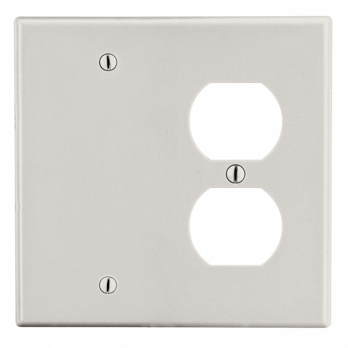 Toggle Switch Wall Plate: Plastic, Light Almond, 1 Outlet Openings, 0 Switch Openings, Gen Purpose