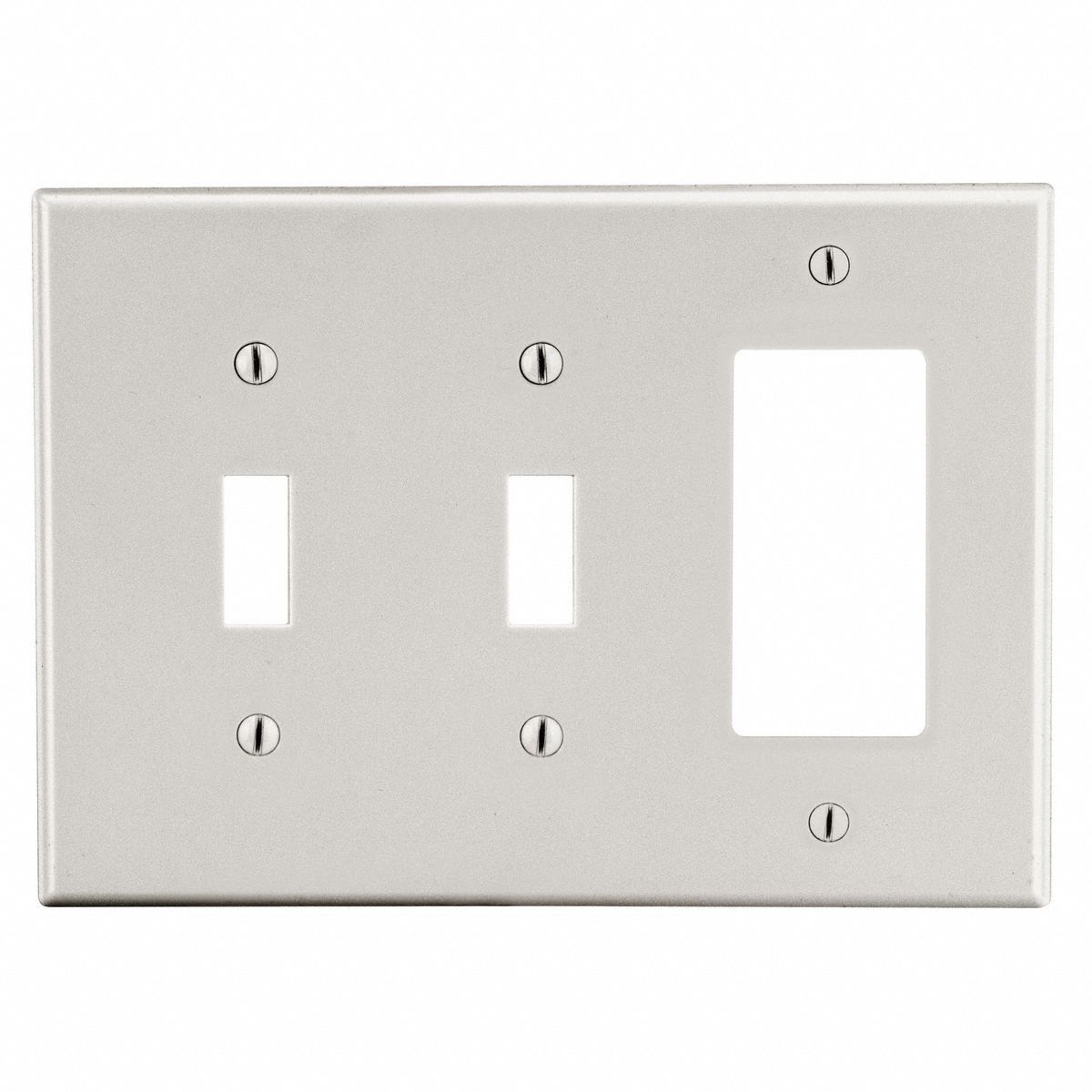 DUPLEX RECEPTACLE WALL PLATE,ALMOND,POLY
