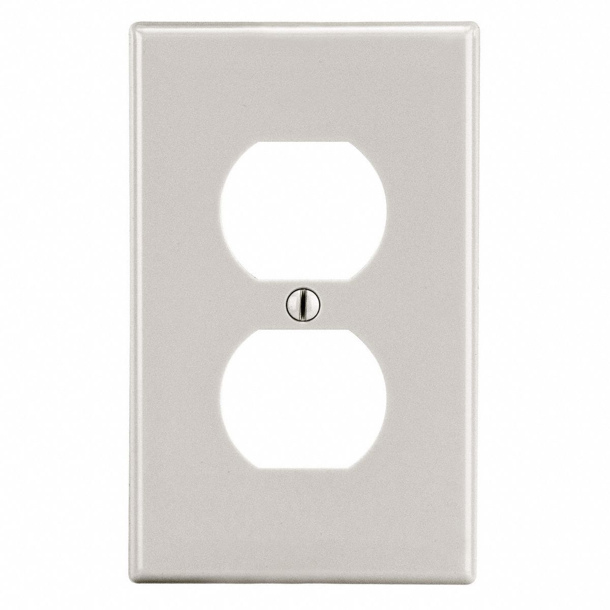 DUPLEX RECEPTACLE WALL PLATE,ALMOND,POLY