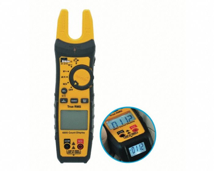 IDEAL Clamp Meter 200 A Max. AC Amps, 200 A Max. DC Amps, 1,000 V AC Max. AC Volts 784FK361