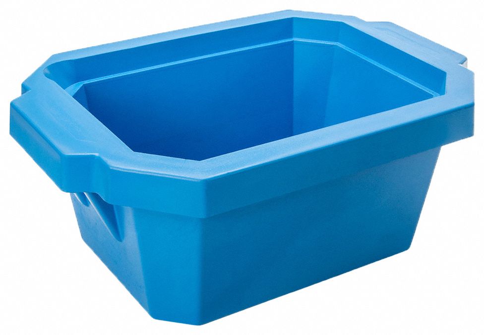 Ice Bucket with Lid: 4 L Capacity, Rectangular, Polyurethane Foam, Blue, 6 in Overall Ht