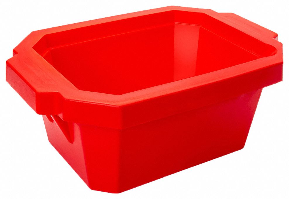 Ice Bucket with Lid: 4 L Capacity, Rectangular, Polyurethane Foam, Red, 6 in Overall Ht