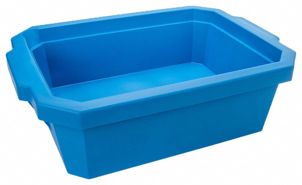 Ice Bucket with Lid: 9 L Capacity, Rectangular, Polyurethane Foam, Blue, 6 1/4 in Overall Ht
