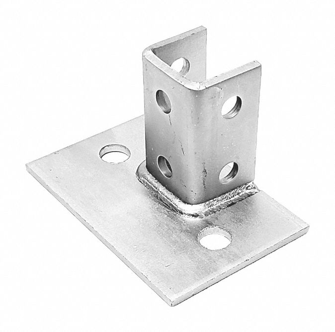 Strut Channel Fitting: 1 5/8 in x 1 5/8 in For Strut Channel Size, Hot Dipped Galvanized, 6 Holes
