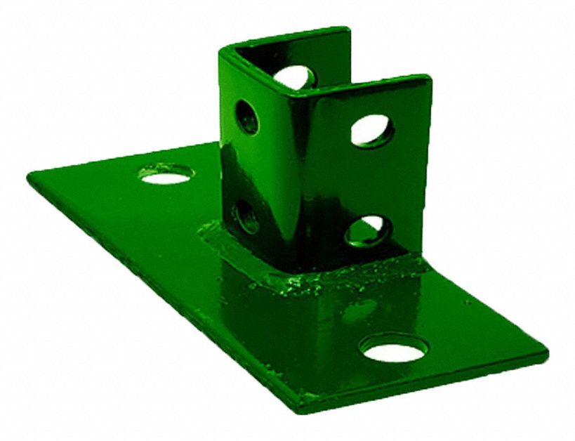 Strut Channel Fitting: 1 5/8 in x 1 5/8 in For Strut Channel Size, Green Coated, 6 Holes, Steel